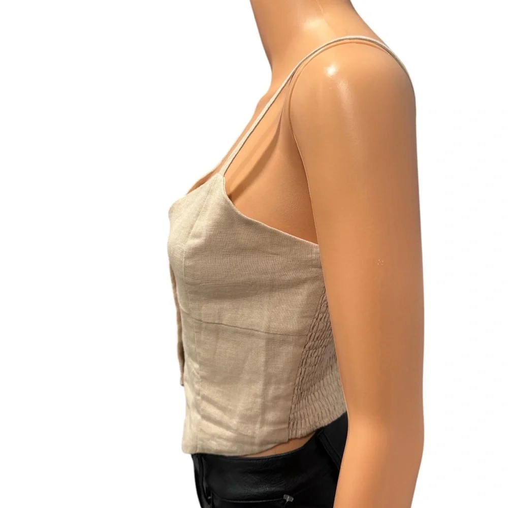 LOVE TREE Linen Blend Pretty Button Top NWT Size Medium - Picture 4 of 8